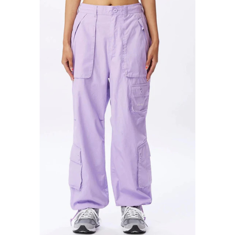 Obey Worldwide Raine Utility Cargo Pants Women Size 30 Purple Lavender utility